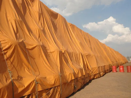 Lona laranja de grandes dimensões para cobertura estática industrial